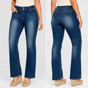 Flamingals Plus Size 16 / 18  Dark Wash Denim Capri Jeans NWT